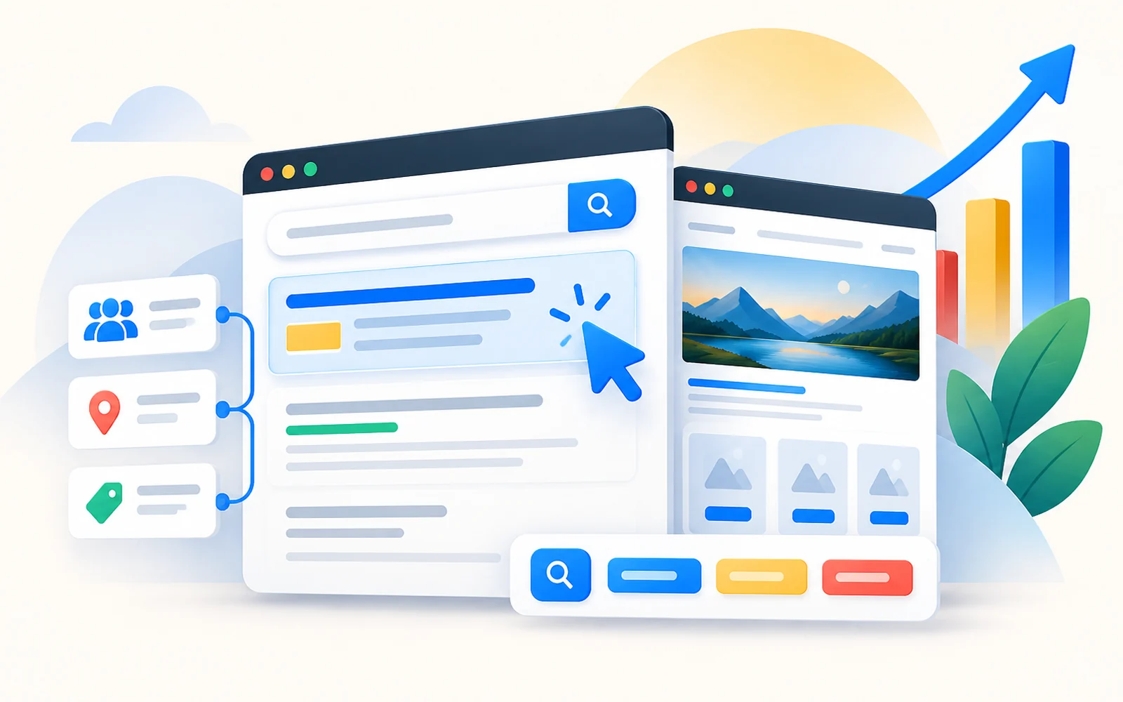 Google Ads campaign and landing-page strategy concept